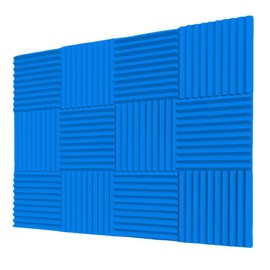 6/12/24/48PCS 12"X12"X1" Acoustic Foam Panel Wedge Studio Soundproofing Wall Tiles , For Reading Room Meeting Room Study Library Club Cinema Music:_24PCS Blue