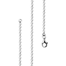 Lijoh 925 Sterling Silver 24k Rose Gold Women's Necklace Pea Chain (2.2 mm) Necklace Rose Gold-Plated in Lengths: 42 cm to 90 cm LJ1012, Sterling Silver
