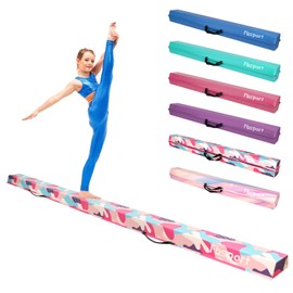 FBSPORT 9.5ft Balance Beam: Folding Floor Gymnastics Equipment PU Leather for Kids Adults,Non Slip Rubber Base, Gymnastics Beam for Training, Practice, Professional Home Training