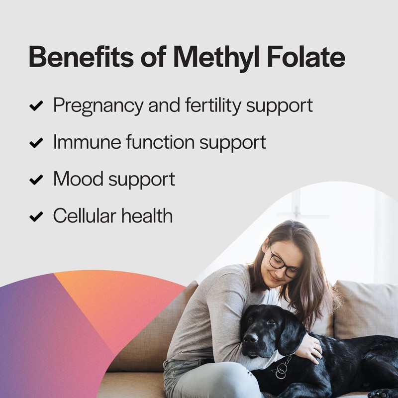 PureFormulas Methylfolate 800 mcg – Active B9 (5-MTHF) for Cardiovascular,