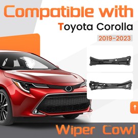 JMTAAT Windshield Wiper Cowl Panel Compatible with 2019-2023 Toyota Corolla Replacement for 5570802740 Air Inlet Window Cover Cowl Vent Molding Grille Panel Hood Unfinished Black Plastic