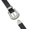Trimming Shop Retro Women's Silver Double Buckle Faux Leather Hip