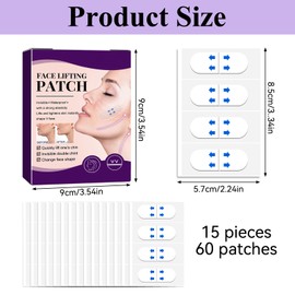 Face Lift Tape 60 Pcs Face Lift Tape Invisible Waterproof Elasticity Face Tape Anti Wrinkle Patches Instant Face Lifting Strips for Double Chin Hide Wrinkles