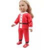 Justaskjoyce Holiday Pajama's, Red & White with Belt, Holiday Santa,