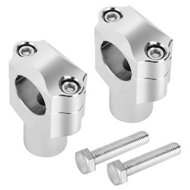 Motorcycle Handlebar Risers 1 Inch, Aluminum Alloy Motorcycle Risers, Compatible with Sportster Softail Dyna V-star Shadow, Universal Motorcycle Accessories, Silver