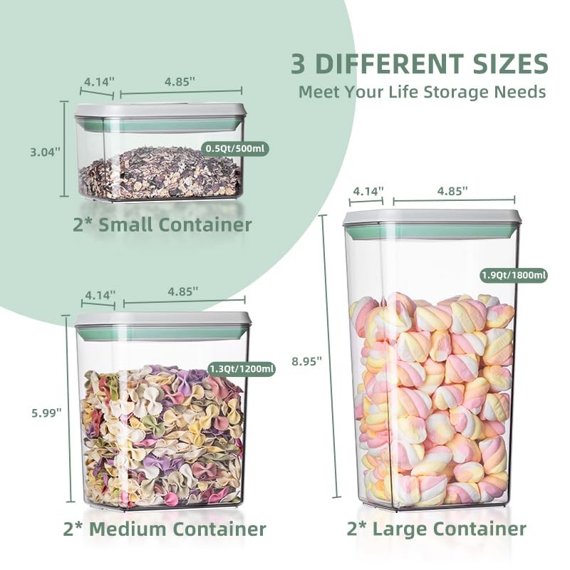 Ankou Airtight Food Storage Container Sets with Lids 6Pcs Pop