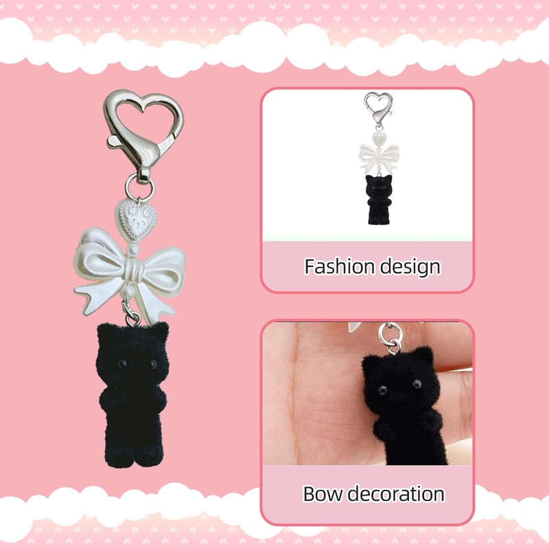 VARKAGE Pack of 2 Cute Y2K Cat Keyrings, Plush Cat