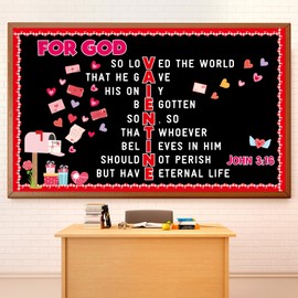 Valentine's Day Jesus Religious Bulletin Board Christian Classroom Decorations Valentines Letter Heart Mailbox Cutouts Sunday School Bulletin Board Border for Kids Classroom School Home Door Decor