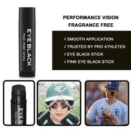 Wismee Eye Black Stick for Sports, 3pcs Anti-Glare Under Eye Black Sports Grease Stick for Baseball Softball Soccer Lacrosse Hockey Athletes Sports Training, Water-Proof Eye Black Stick for Athletes (Black)