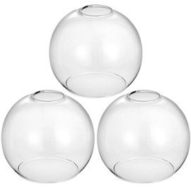 Handblown Clear Glass Globe Shade – 1.65" Fitter Opening – Replacement Lamp Shade for Pendant Lights, Chandeliers, Wall Sconces, Vanity & Ceiling Fixtures (3 Pack)