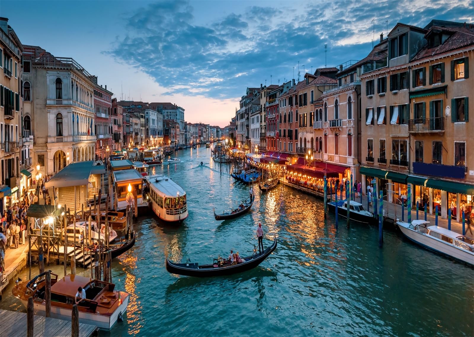 CORFOTO 2.1x1.5m Italy Landmark City Water City Venice Sunset Background Venice Town Backdrop Venice City Backdrop For Photography Italian Party Decorations Photo Booth Studio Props - View #2