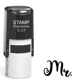 stampexpression - Mr. with Heart Self Inking Rubber Stamp - Black Ink (A-63216)