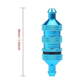 equlup RC Oil Fuel Filter, HSP Alloy Aluminum Oil Nitro Fuel Filter Accessory Replacement Outdoor Exterior Spare Part for 1/8 1/10 Scale RC Model Car (Blue)