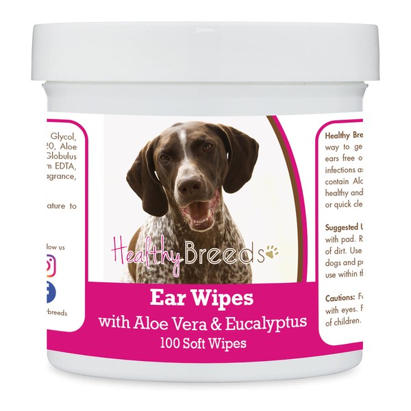 Healthy Breeds German Shorthaired Pointer Ear Cleaning Wipes with Aloe