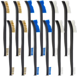 12 Pack Gun Cleaning Brushes with Brass, Bule and White Nylon Bristle