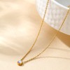 NONAMOIS 18K Gold Plated CZ Pendant Necklace for Women Stainless