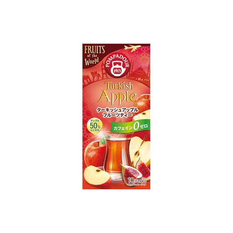 Japan Green Tea Center Pompadour Turkish Apple, 10 Bags x