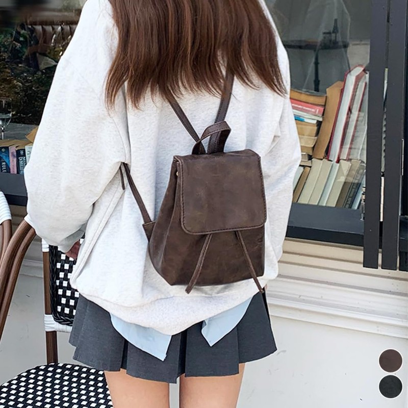 [miniministore] リュック レディース ミニリュック韓国風 リュックサック バックパック 小さめカバン シンプル お出かけ スクエアバッグ