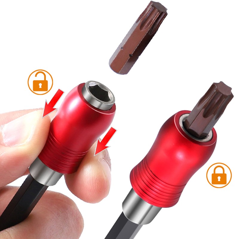 6PCS Bit Extension Bars Hex Socket 6.35mm Extension Bit Holder