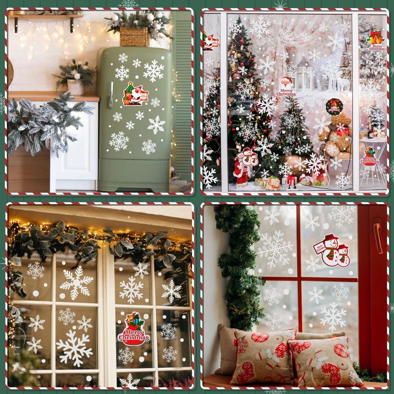 Naler 90 Pegatinas Ventana Decorativa Pegatinas Estáticas Copo de Nieve