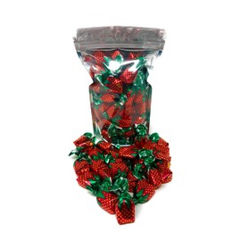 Strawberry Hard Candy Filled With Real Fruit Pulp - 1 lbs - Strawberry Flavored Bon Bons Filled with Real Strawberry Pulp - American Vintage Candy Snack Assortment - Individually Wrapped, 16 oz.