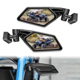Nilight UTV Side Mirrors X3 Rear View Mirror Upgraded 360 Degree Adjustment