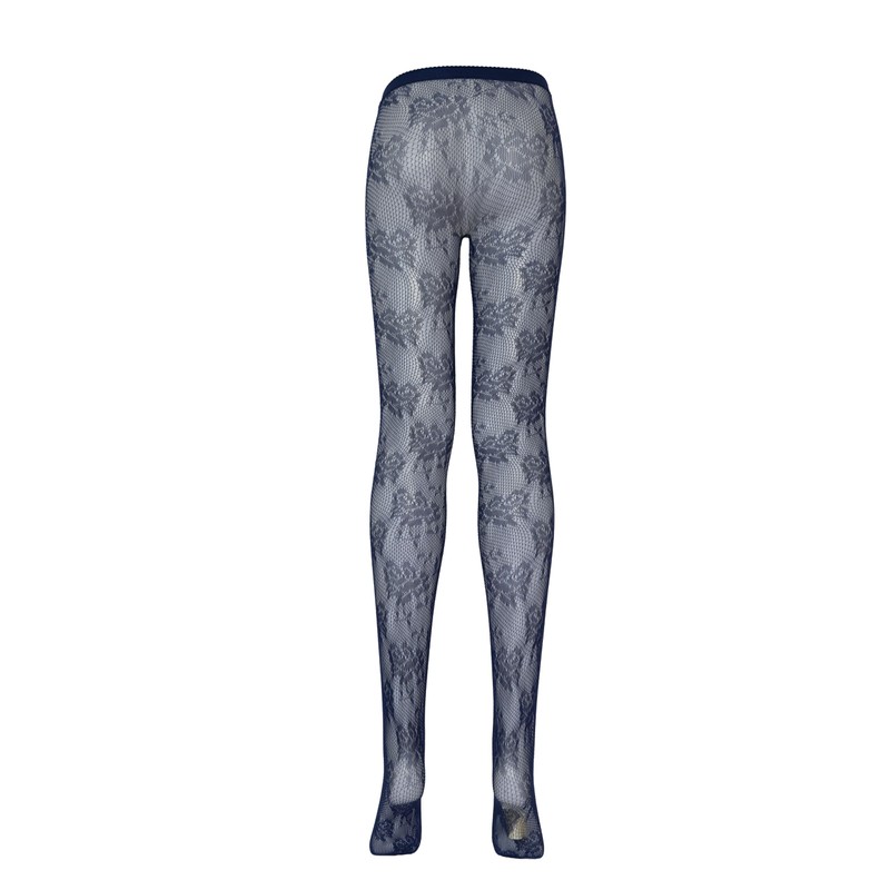 TBFT Blue lace tights fishnet stockings for women funky patterned