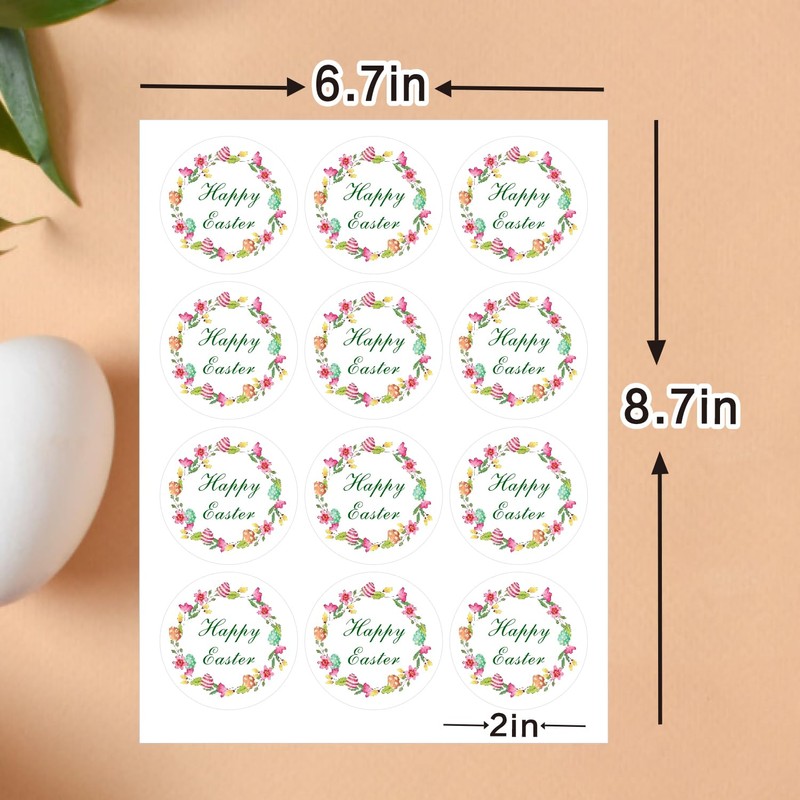 60 Pcs Easter Stickers, 2Inch Happy Easter Sticker Easter Stickers