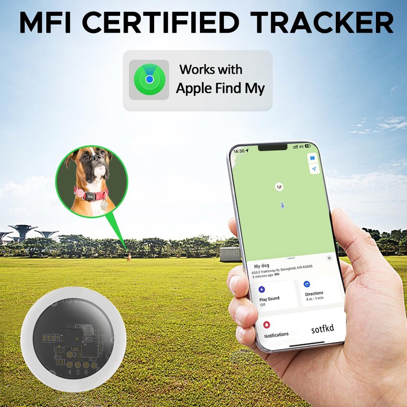 GPS Tracker for Dogs, Mini GPS Pet Tracker with Silicone