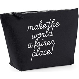 Hippowarehouse Make the world a fairer place printed make up cosmetic wash bag 18x19x9cm
