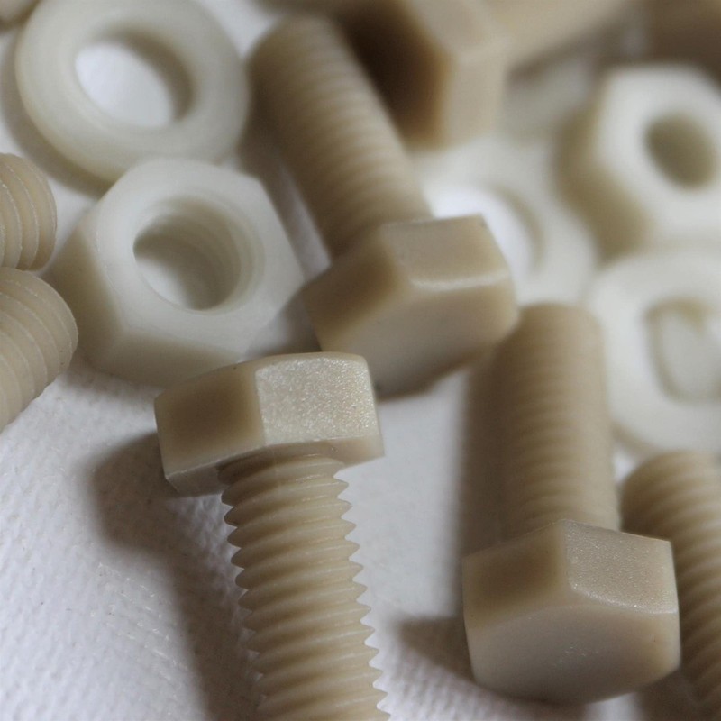 50 x Fibreglass Reinforced Super Nylon Hex Head Bolts M8