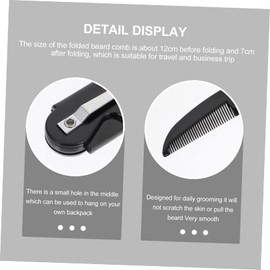 Beavorty 3pcs Portable Beard Combs Lightweight Folding Hair Styling Combs for Men Anti-static for Grooming and Travel Black