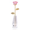 K9 Crystal Rose Flower & Crystal Vase Stand (Pink)