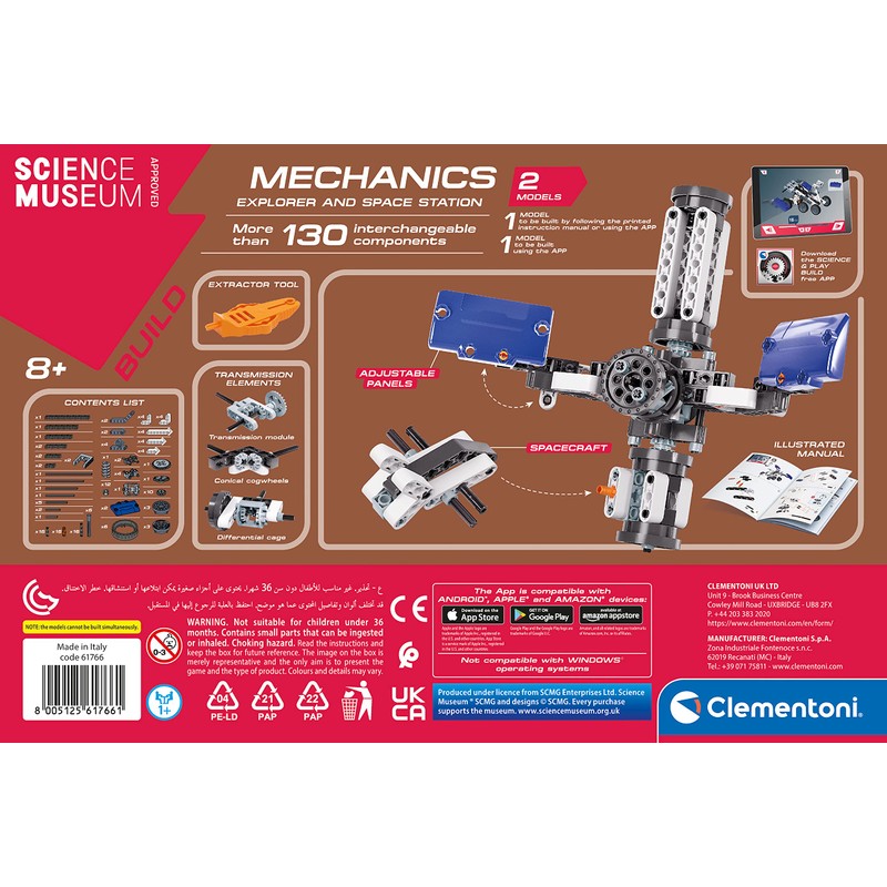 Clementoni 61766 Science Museum Mechanical Lab-Space Explorer, Multi-Colour,4,5 x 27,6