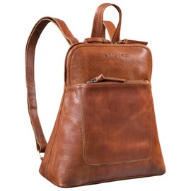 STILORD 'Cathy' Women's Backpack Elegant Leather City Backpack Women's Daypack Vintage Backpack Handbag Genuine Leather, Texas - Brown, Rucksack