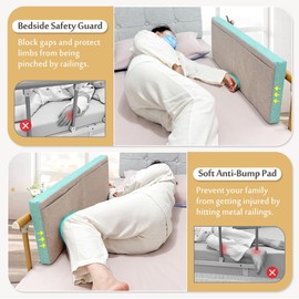 Mybow Bed Rail Cushion, Hospital Bedside Rail Pads, Medical Foam Padding Bed Fall Protector Rail Covers for Elderly Adults Safety Bed Railing Padded Cover (2 Count)
