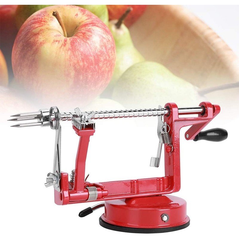 Pelador Manual de Acero Inoxidable Multifunción, Rojo