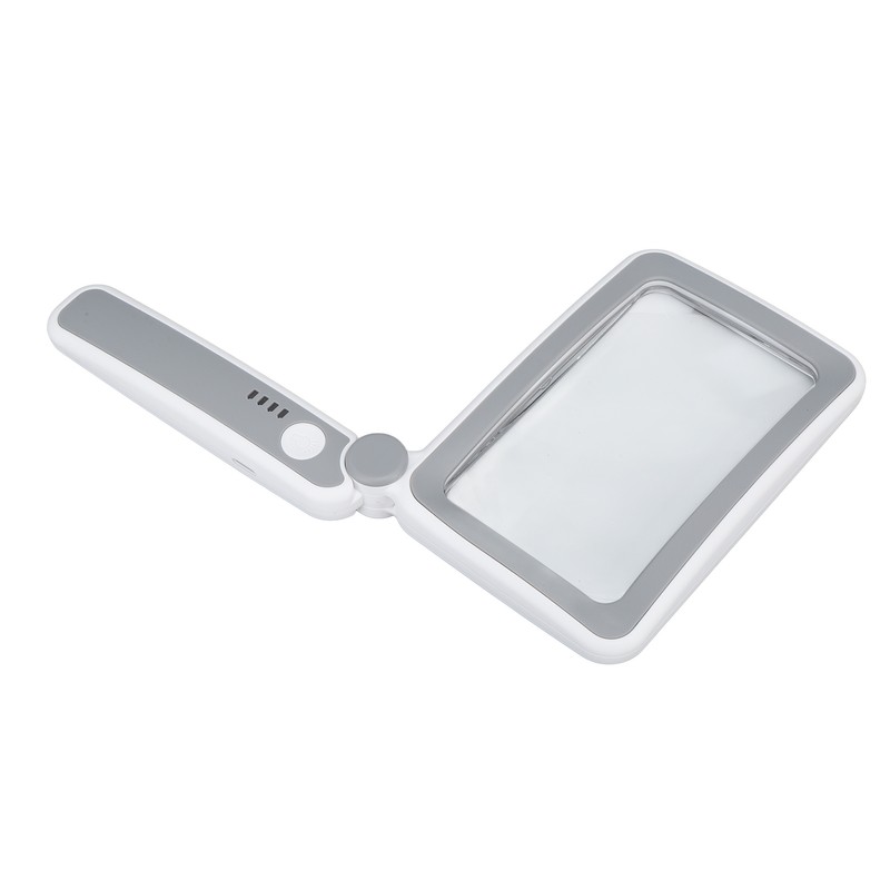Rectangular Magnifying Glass 4X 3 LED Modes Touch Control Ergonomic