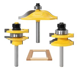 TOEVER 3PCS Router Bit Set, 1/4 Inch Shank Raised Panel Cabinet Door Making Router Bits, Ogee Rail and Stile Router Bit Set for Woodworking (1/4 Inch Shank 3PCS Router Bit Set)