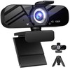 Full HD 1080P Webcam with Microphone, Wide Angle, Rotatable Tripod,