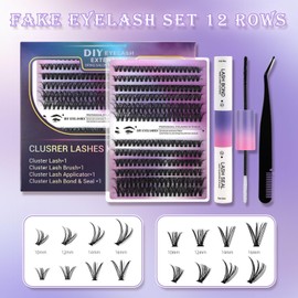 MOTIBACK Wimpern Extensions 240 Büschel DIY Lash Extension Set 30-40D Curl Einzelne Wimpern mit Wimpernkleber und Pinzette für Anfänger Wimpernverlängerung zu Hause Individual Lashes 10-16mm Mix