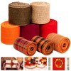 Whaline 8 Burlap Ribbon Roll - Assorted Fall Wired Wrapping,