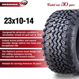 WANDA 23X10-14 Golf Cart ATV Tire 4 Ply 23X10X14 14053