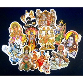 Wholesale lot of 10 Small Hindu Gods stickers (Size - 4" inches Aprox)
