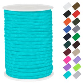 CAMAL Paracord 4 mm Polypropylene Rope 7 Strand Core 30 m Strong Cord Paracord Bracelet Cord Tear-Resistant Utility Rope 4 mm Holds up to 70 kg, Ropes for Camping, Tent Tensioner (Water Green)