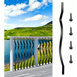 Vevor Balaustre Curvo De Barandilla 82x2,5cm 26pcs Y Tornill Color Negro