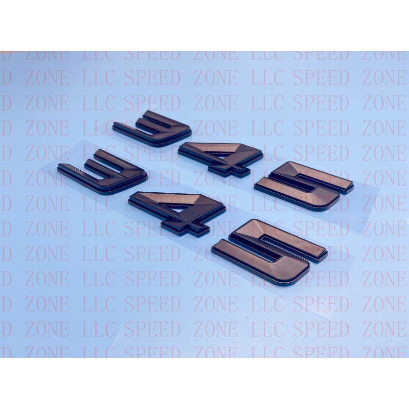 SPEED ZONE (2pc) Matte Black 345 Badge Emblem For MOPAR