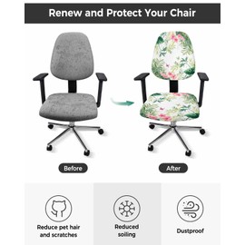 Futuregrace Office Chair Seat Covers, Pastoral Wildflowers Butterfly Watercolor Design,Washable Anti-dust Chair Cushion Protectors Fits 13.7"-17.7" Seats Home & Office Use
