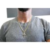 LIFETIME BLING 14K Small Gold Cross Necklace Pendant Charm with