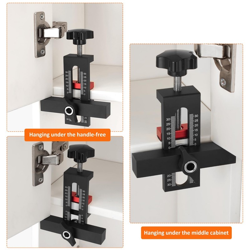 Cabinet door Mounting Jig, Cabinet Hardware jig with Adjustable Positioner